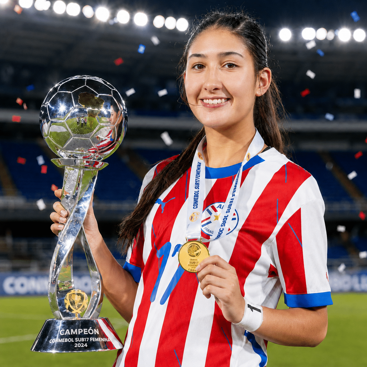 Florencia Caceres playing for Sub 18 de Paraguay